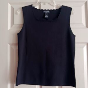 Bay Studio Black Scalloped Tank Top